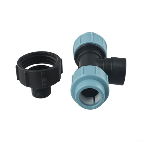 IBC-Adapterstecker S60 6 für grobes 60-mm-Gewinde, kompatibel mit 20/25/32 mm PE-Rohr für einfache Installation (T-Auslass 32 mm) von Filteilect