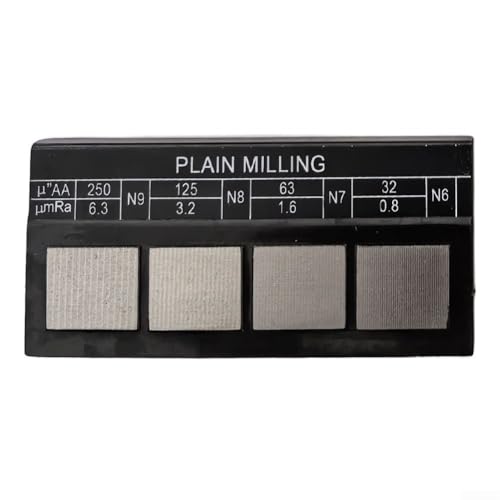 Industrieller Metall-Testblock für die Außenrauheit, mit Holzaufbewahrungskoffer für Drehmaschine, Fräsen, Schleifen, Messung 8 x 6 x 3 cm (links) von Filteilect