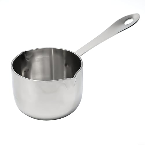 Kleiner Kochtopf Milchtopf Edelstahl 160ml 260ml Fassungsvermögen mit Kuppelboden und ergonomischem Griff geeignet zum Erhitzen von Butter und Schokolade (160ml) von Filteilect