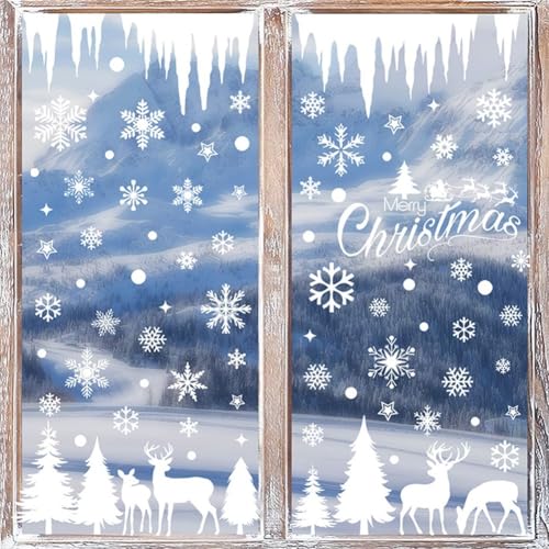 Kreative Schneeflocken-Fensteraufkleber, perfekt für Weihnachtsveranstaltungen, einfache Anwendung auf verschiedenen Oberflächen von Filteilect