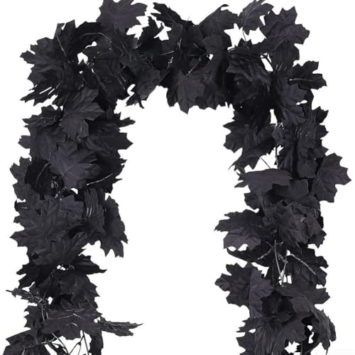 Künstliche Girlande mit herbstlichen Ahornblättern und schwarzen Ranken, für drinnen und draußen, Halloween, Heimdekoration und saisonale Partys, 1,8 m Künstliche Girlande mit herbstlichen Ahornblättern und schwarzen Ranken, für drinnen und draußen, Halloween, Heimdekoration und saisonale Partys, 1,8 m von Filteilect