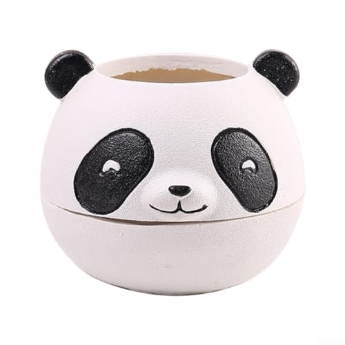 Kunstharz-Blumentopf mit Bär, Elefant und Panda, Tierdesigns für Desktop-Pflanzenornament, drinnen und draußen, leichter Topf (Panda) von Filteilect