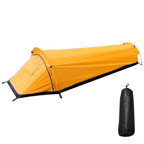 Leichtes Camping-Zelt für Rucksackreisen, Einzelpersonen, Outdoor-Unterschlupf mit Aufbewahrungstasche, Aluminium-Stützstangen, wasserdichtes Oxford für Angeln, Reisen, Wandern (gelb) von Filteilect
