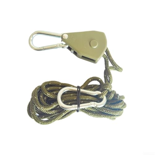 Leichtes und dennoch starkes Zelt-Seilzugsystem mit reißfestem Seil, für Outdoor-Abenteuer (Armeegrün, 4 m) von Filteilect
