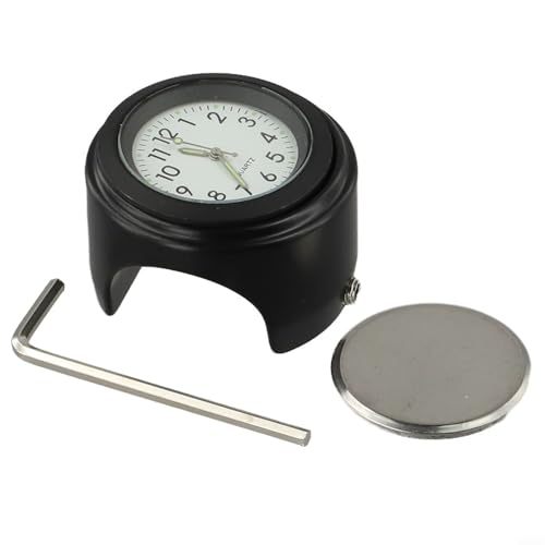 Lenkerhalterung Uhr für Motorräder mit verbesserter Lesbarkeit bei Nacht (schwarz-weißes Panel) von Filteilect