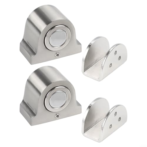 Magnetischer Glastürstopperhalter für 10–12 mm Glastüren, Bodenmontage, Zinklegierung, rostbeständige Hardware für WC, Büro und (2 Stück) von Filteilect