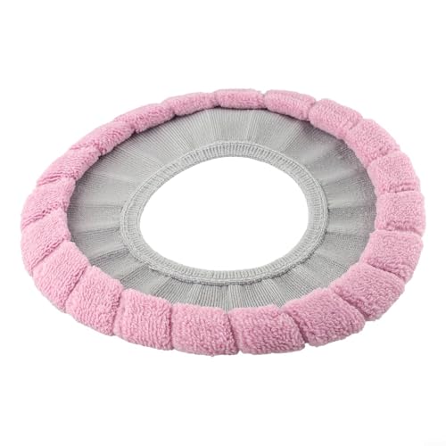 Markenname, waschbarer, weicher Toilettensitzbezug, warm und bequem, für ovale und runde Toiletten, dehnbare Badezimmer-Toilettenauflage (S12 Grau und Rosa) (SKU) von Filteilect
