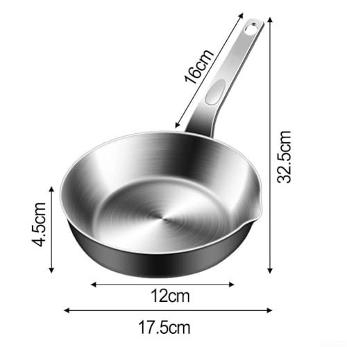 Mini-Bratpfanne aus Edelstahl, perfekt zum Kochen von Eiern und Saucen, kompaktes Design für effiziente Küchennutzung (L) von Filteilect