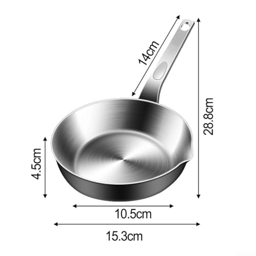 Mini-Bratpfanne aus Edelstahl, perfekt zum Kochen von Eiern und Saucen, kompaktes Design für effiziente Küchennutzung (M) von Filteilect