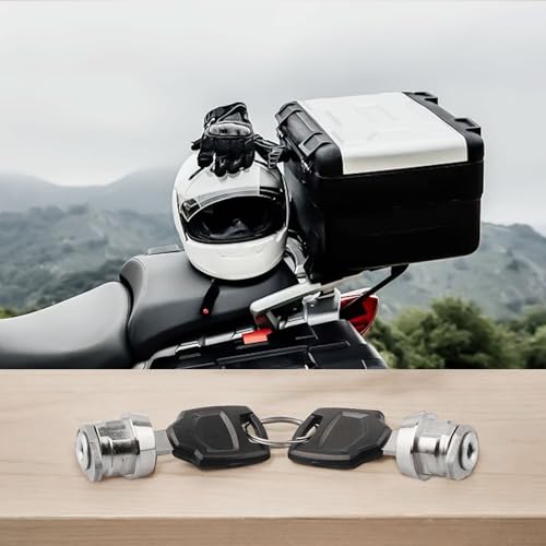 Motorrad Top Box Schloss Zylinderkern mit 2 Schlüsseln, Metall Gepäcktrunk Ersatz Zubehör Kompatibel mit den meisten Motorrädern, Schwarz und Silber Sichere Aufbewahrung Motorrad Top Box Schloss Zylinderkern mit 2 Schlüsseln, Metall Gepäcktrunk Ersatz Zubehör Kompatibel mit den meisten Motorrädern, Schwarz und Silber Sichere Aufbewahrung von Filteilect