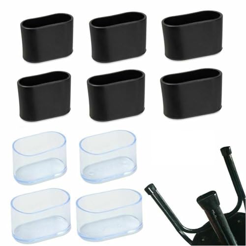 Ovale Gummi-Stuhlbeinkappen für Möbel, Tischfüße, PVC-Bodenschoner für Holz, Vinyl, Fliesen, um Kratzer zu verhindern, schwarz, transparent, 10 Stück Ovale Gummi-Stuhlbeinkappen für Möbel, Tischfüße, PVC-Bodenschoner für Holz, Vinyl, Fliesen, um Kratzer zu verhindern, schwarz, transparent, 10 Stück von Filteilect