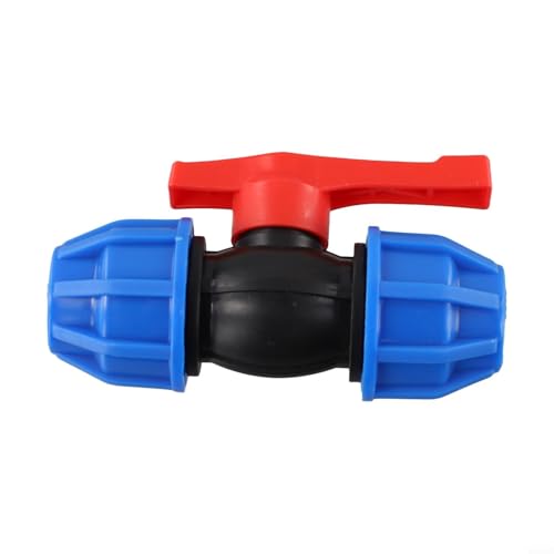 PE-Stop-Wasserhahn-Kugelhahn, 20 mm, 25 mm, 32 mm, Wasserrohr-Kompressions-Endstück, für langlebige Kunststoffabsperrung, kompatibel mit PE-PVC, PPR-Rohren für Garten (25 mm) von Filteilect