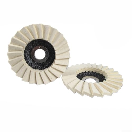 Polierscheibe 22 mm Filzwolle Polierpads Schleifen Fächerscheiben Filz Fächerscheibe Wolle Polierscheibe für Metall Glas Marmor Möbel Polieren erweiterte Verwendung (2 Stück) von Filteilect