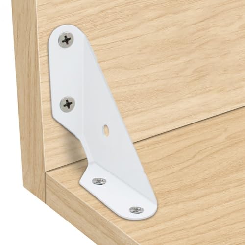 Robuste Eckwinkel aus Eisen, 90 Grad, rechtwinklig, für Möbel, Holzverbindungen, 1 mm dick, weiß, L-förmiger Verbindungsstück für Schrank, Regal, 4 Stück von Filteilect