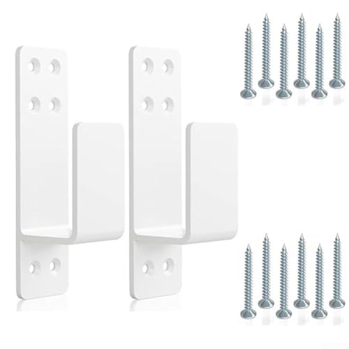 Robuste Tür-Halterungen, 2 Stück, herunterklappbare Stangenhalter für Sicherheit und Verstärkung, passend für Standard-2 x 4 Holz, Edelstahl (weiß) von Filteilect