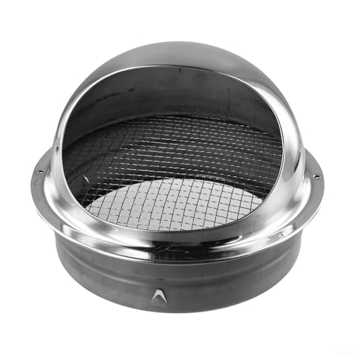 Runde Chrom-Abluftöffnung mit Anti-Zugluft-Grill, Badezimmer-Abluftventilator, Küchenventilator, Wäschetrockner, Entlüftungsrohr, für Badezimmer, Küche, Wäschetrockner (200 mm) von Filteilect
