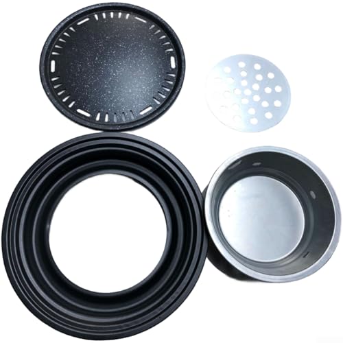 Runde antihaftbeschichtete Grillpfanne, rauchfreie Holzkohle-Kochplatte, 29,5 cm, Gusseisen, tragbares Küchenwerkzeug für drinnen und draußen, Küchenwerkzeug für Fleisch, Meeresfrüchte, Gemüse (C) von Filteilect