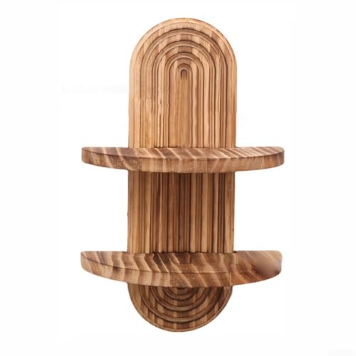Rustikales Kiefern-Wandregal, Wandregal aus Holz für Heimdekoration, Schlafzimmer, Wohnzimmer, Pflanzen-Display, Buchaufbewahrung, platzsparend, schwebendes Regal (Carbon doppelt) von Filteilect