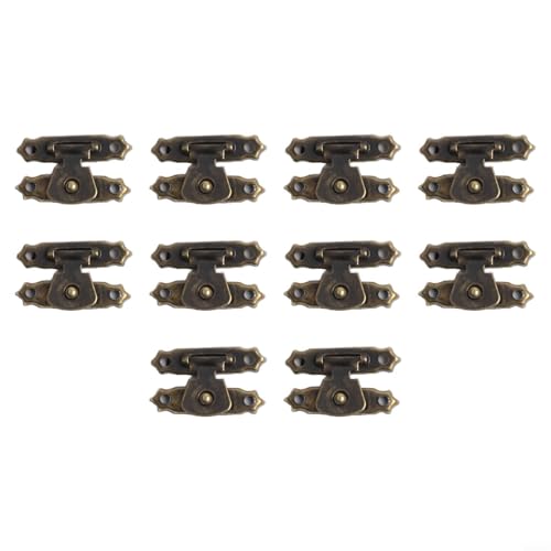 Schnappverschluss im antiken Stil, 10 Stück, Bronze-Gold-Finish für Schmuckkästchen und Holzkoffer mit Schrauben (Silber) von Filteilect