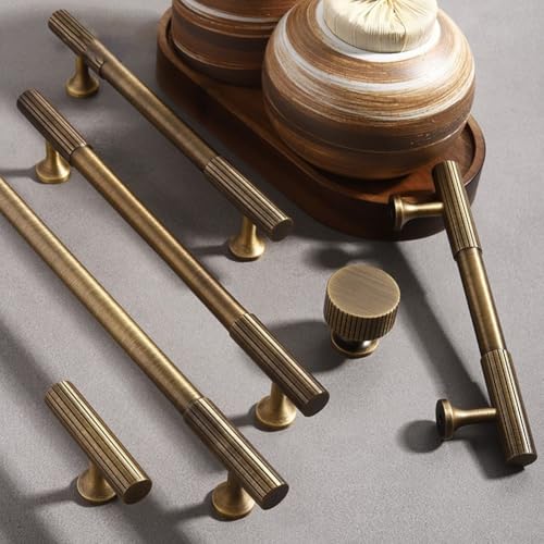 Schrankgriff aus massivem Messing, Antik-Bronze-Finish, Schubladen- und Türgriff für Küchen- oder Schlafzimmermöbel, langlebige Hardware mit mehreren Lochabständen Schrankgriff aus massivem Messing, Antik-Bronze-Finish, Schubladen- und Türgriff für Küchen- oder Schlafzimmermöbel, langlebige Hardware mit mehreren Lochabständen von Filteilect