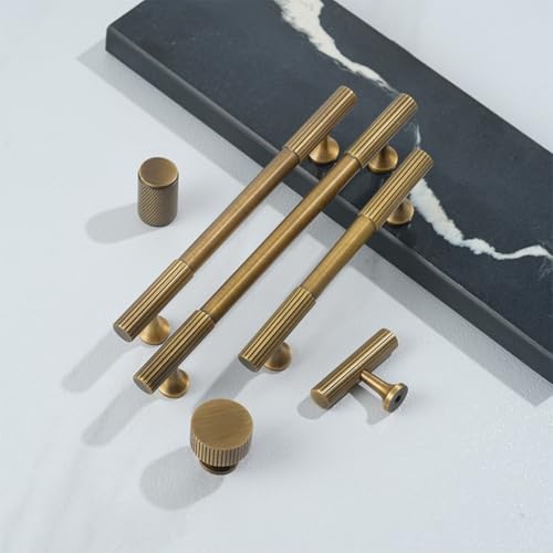 Schrankgriffe aus massivem Messing, Antik-Bronze-Finish, Schubladengriffe, Küche, Schlafzimmer, Möbel, Hardware mit mehreren Lochabständen (Einzelloch) von Filteilect