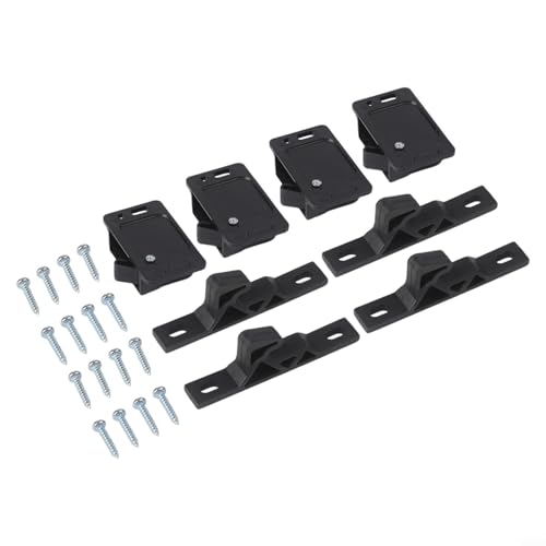 Schranktürschloss-Set mit Schrauben für Wohnwagen-Schrankriegel und Schubladenschnäpper, schwarzer ABS-Riegel für Wohnmobil-Schränke und (4 Sets) von Filteilect