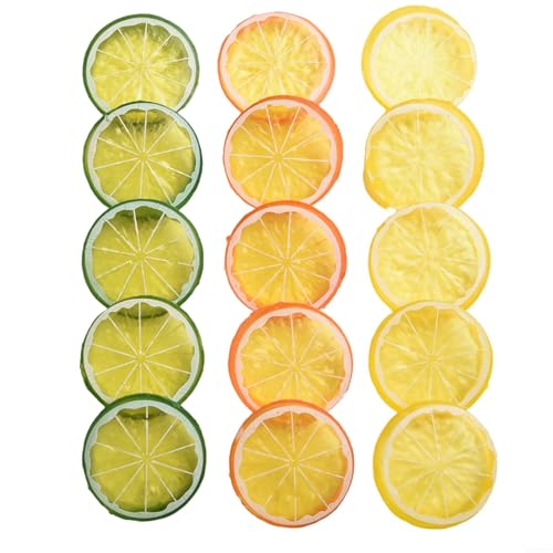 Set mit 15 Kunststoff-Zitronenscheiben, ideal für Restaurant und Heimdekoration von Filteilect