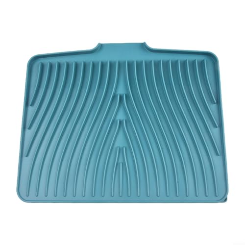 Silikon-Abtropfmatte mit Ablauflippe, 40 x 33 cm, Küchenspüle, Abtropfgestell für Geschirr, Gläser, Töpfe und Pfannen, rutschfester Untersetzer für Arbeitsplatte, Hitze (S12Green) (SKU) von Filteilect