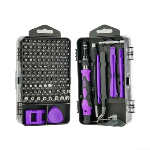 Slloy 115-in-1 Schraubendreher-Set aus Stahl, multifunktionales Werkzeug, Computer-Reparaturwerkzeuge (lila) von Filteilect