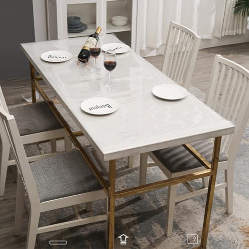 Transparente PVC-Tischdecke, wasserdicht und ölbeständig, Tischschutz, weiches Glas, transparent, Schreibtischabdeckung, 1 mm dick, für Küche, Esszimmer oder Büro (53 x 62 cm) von Filteilect