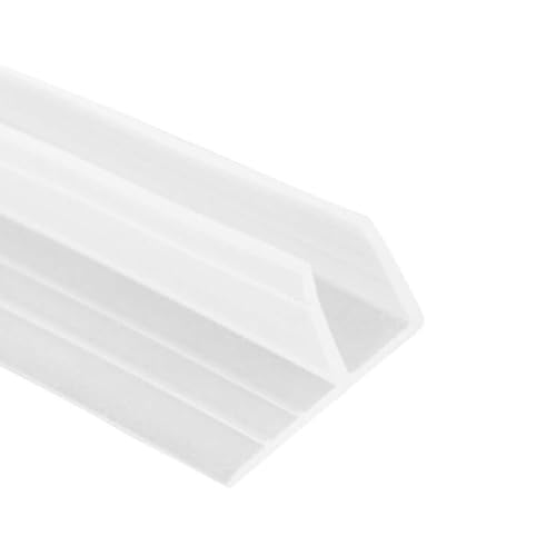 Türdichtungsstreifen für Badewannen- und Duschtüren, F-Form, transparentes Gummi für Glas, 6 mm Spalt von Filteilect