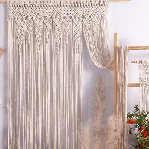 Türvorhang, Makramee Wandbehang für Raumteiler, Verdunkelung Handgewebte Böhmische Dekor für Zuhause, Schlafzimmer, Wohnzimmer, Hochzeit Hintergrund von Filteilect