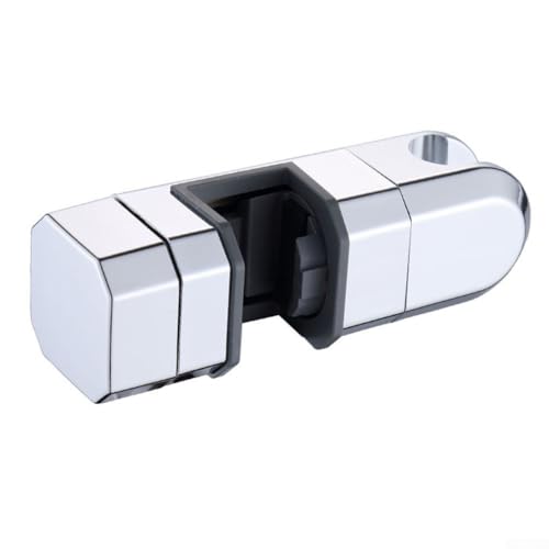 Verstellbare Chrom-Duschkopfhalterung für 15 mm - 30 mm Schiene, ABS-Halterung mit 360° Drehung und Anti-Rutsch-Pad, passend für runde oder quadratische Schieber für Stangen, einfache Höhe (Silber) von Filteilect