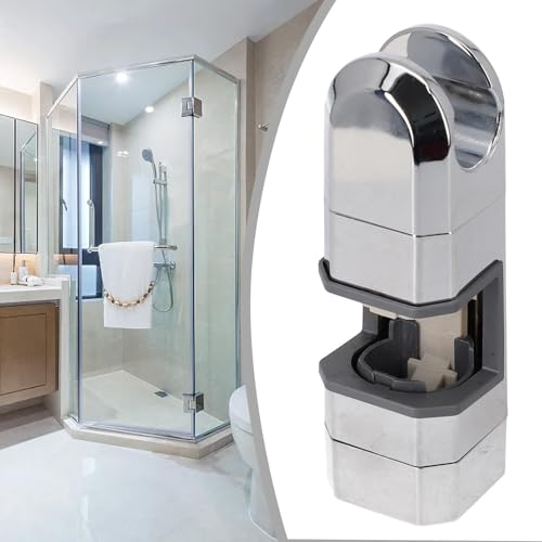 Verstellbarer Chrom-Duschkopfhalter, 15–30 mm ABS-Halterung mit 360° drehbarem Anti-Rutsch-Pad (Silber) von Filteilect