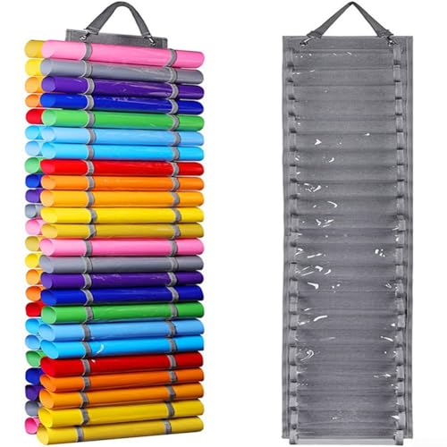 Vinyl Roll Storage, Door Wall Vinyl Storage Bag Roll Up Hanging Organizer Space Saving Solution for Home Office Multiple Sizes(Grey) von Filteilect