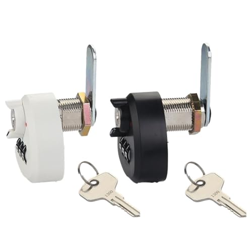 Zahlenschloss mit Schlüssel für Briefkasten, Tür, Schublade, Schrank, Schließfach, mechanisches Passwortschloss, 20 mm, 25 mm, Zinklegierung, Schwarz / Weiß (20 mm Weiß) von Filteilect