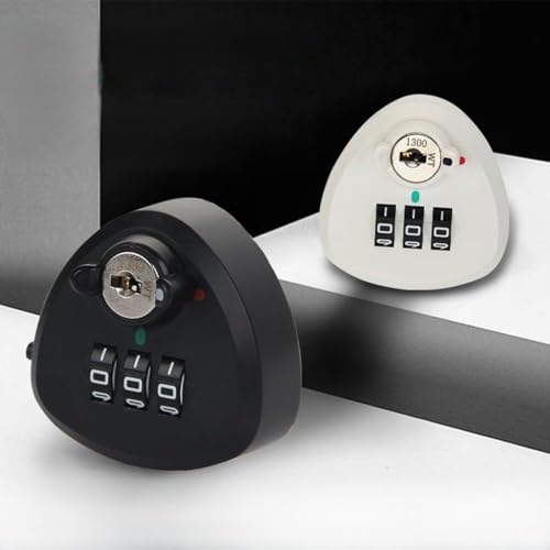 Zahlenschloss mit Schlüssel für Briefkasten, Tür, Schublade, Schrank, Schließfach, mechanisches Passwortschloss, 20 mm, 25 mm, Zinklegierung, Schwarz / Weiß (20 mm schwarz) von Filteilect