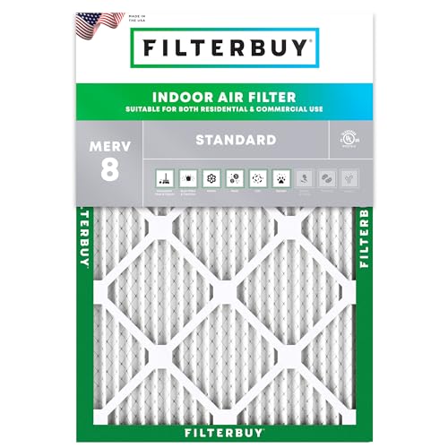 Filterbuy 18 x 20 x 1 Luftfilter MERV 8 Staubschutz (1er-Pack), plissierter HVAC AC Ofen-Luftfilter Ersatz (tatsächliche Größe: 44,5 x 49,5 x 1,9 cm) von FilterBuy