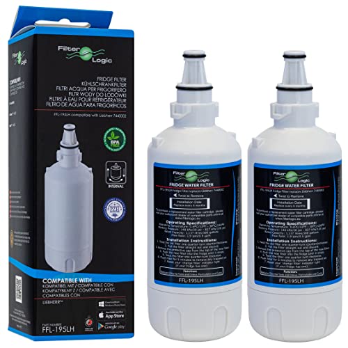 FilterLogic FFL-195LH | 2er Pack - Wasserfilter ersetzt Liebherr 7440002, 9881227, CBNes6256 Kühlschrankfilter Filterpatrone von Filterlogic