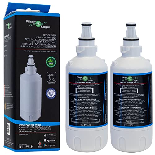 FilterLogic FFL-195LH | 2x Wasserfilter kompatibel mit Liebherr 7440011, 9880980 InfinitySpring Water Filter Kühlschrankfilter Filterpatrone von Filterlogic