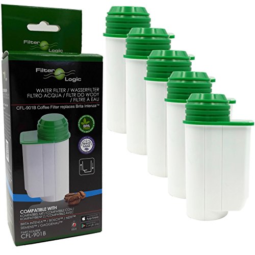 FilterLogic CFL-901B | 5er Pack - Wasserfilter für Siemens EQ Series EQ.9 EQ.8 EQ.7 EQ.6 EQ.5 EQ.3 - kompatibel mit Brita Intenza TZ70003 - Alternative Filterpatrone, Filter Kartusche von Filterlogic