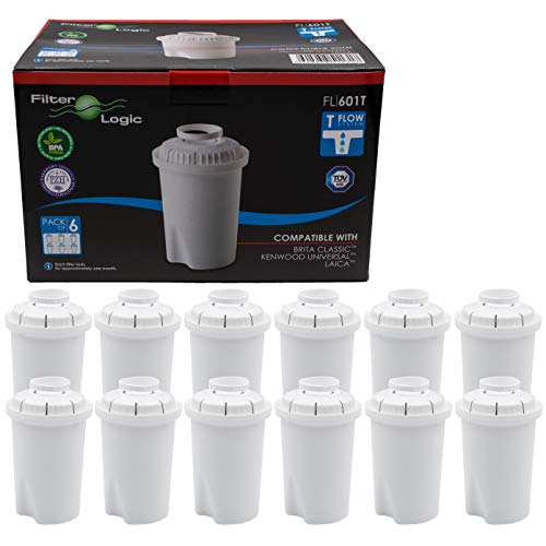 FilterLogic FL601T | 12er Pack Wasserfilterkartuschen kompatibel mit Brita Classic Wasserfilterkannen/Tischwasserfilter Wasserfilter Filterkartuschen Kartuschen von Filterlogic