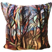 Abstrakte Baum Kissen, Wald Scatter Einzigartige Künstler Druck, Glasmalerei, Kleine Dekorative Einseitig 28 X 28cm Abstrakte Baum Kissen, Wald Scatter Einzigartige Künstler Druck, Glasmalerei, Kleine Dekorative Einseitig 28 X 28cm von FilteredArtByAmy
