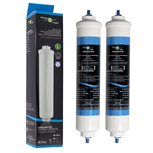 2x FilterLogic FFL-191X Externe Universal Wasserfilter für Samsung, LG, Bosch, Siemens, Haier, Grundig, Beko, Daewoo Side-by-Side Kühlschränke von Filterlogic