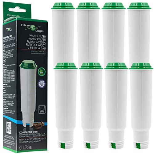 FilterLogic CFL-701B | 8x Wasserfilter kompatibel mit Krups, Nivona, Melitta Kaffeevollautomaten - ersetzen F088 Aqua Filter, NIRF-700 Wasserfilterpatrone, Pro Aqua Filterpatrone Frischwasserfilter von Filterlogic