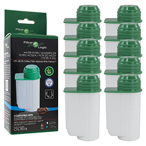 FilterLogic CFL-901B | 10er Pack - Wasserfilter für Siemens EQ Series EQ.3 EQ.5 EQ500 EQ.6 EQ.9 - Für Bosch Verocup Verobar Kaffeevollautomat kompatibel mit Brita Intenza TZ70003 TZ70033A TCZ7003 von Filterlogic