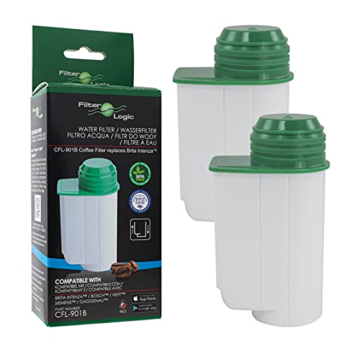 FilterLogic CFL-901B | 2er Pack - Wasserfilter für Siemens EQ Series EQ.3 EQ.5 EQ500 EQ.6 EQ.9 - Für Bosch Verocup Verobar Kaffeevollautomat kompatibel mit Brita Intenza TZ70003 TZ70033A TCZ7003 von Filterlogic