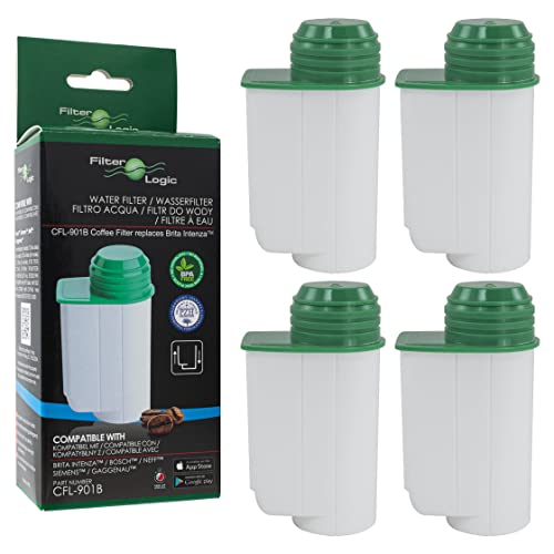 FilterLogic CFL-901B | 4er Pack - Wasserfilter für Siemens EQ Series EQ.3 EQ.5 EQ500 EQ.6 EQ.9 - Für Bosch Verocup Verobar Kaffeevollautomat kompatibel mit Brita Intenza TZ70003 TZ70033A TCZ7003 von Filterlogic