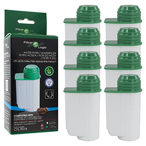 FilterLogic CFL-901B | 8er Pack - Wasserfilter für Siemens EQ Series EQ.3 EQ.5 EQ500 EQ.6 EQ.9 - Für Bosch Verocup Verobar Kaffeevollautomat kompatibel mit Brita Intenza TZ70003 TZ70033A TCZ7003 von Filterlogic