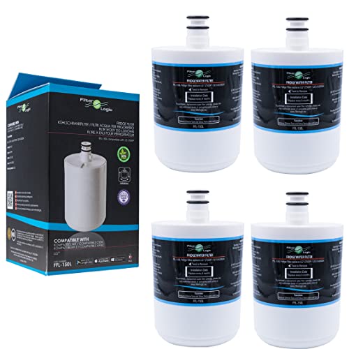 FilterLogic FFL-150L | 4x Wasserfilter kompatibel mit LG ADQ72910901, GEN11042F-08, GEN11042FR-08, 5231JA2002A, LT500P Premium Filter - Interner Kühlschrankfilter für Side-by-Side Kühlschrank von Filterlogic